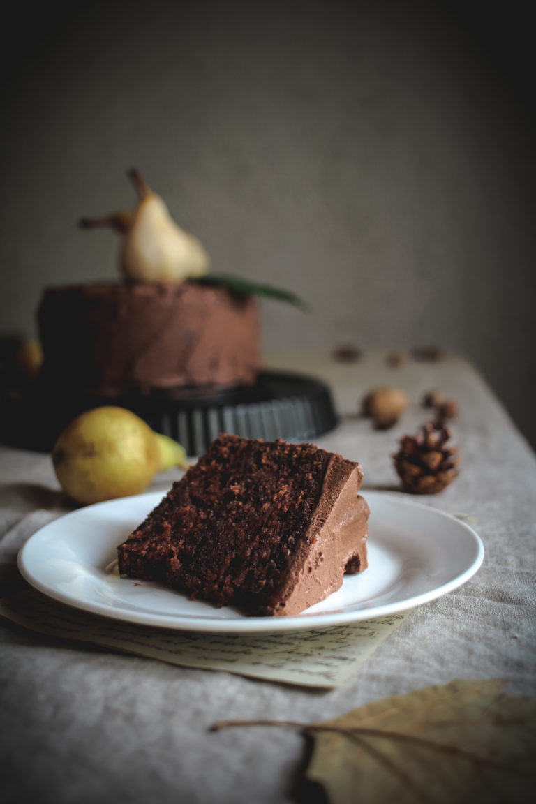 Vegan Chocolate Cake with Poached Pears and delicious Chocolate ...